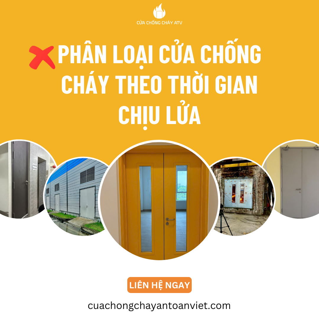 Phân loại cửa chống cháy theo thời gian chịu lửa: nên chọn loại nào phù hợp?